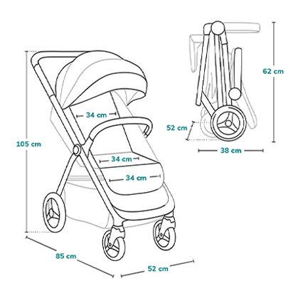 Lionelo - Wandelwagen INGRID beige/zwart