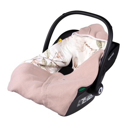 Lionelo - Wikkeldeken voor autostoeltje TRAVEL SWADDLE 90x90 cm Beige Magnolia