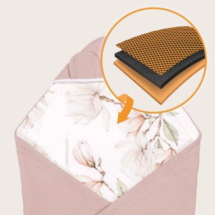 Lionelo - Wikkeldeken voor autostoeltje TRAVEL SWADDLE 90x90 cm Beige Magnolia