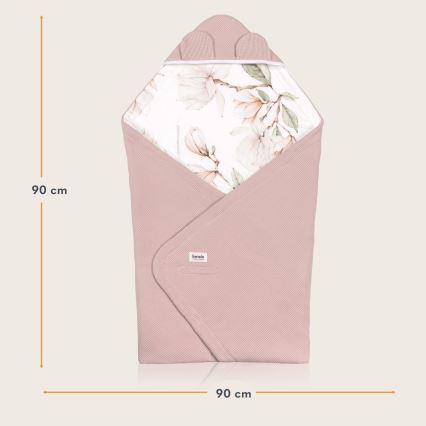 Lionelo - Wikkeldeken voor autostoeltje TRAVEL SWADDLE 90x90 cm Beige Magnolia