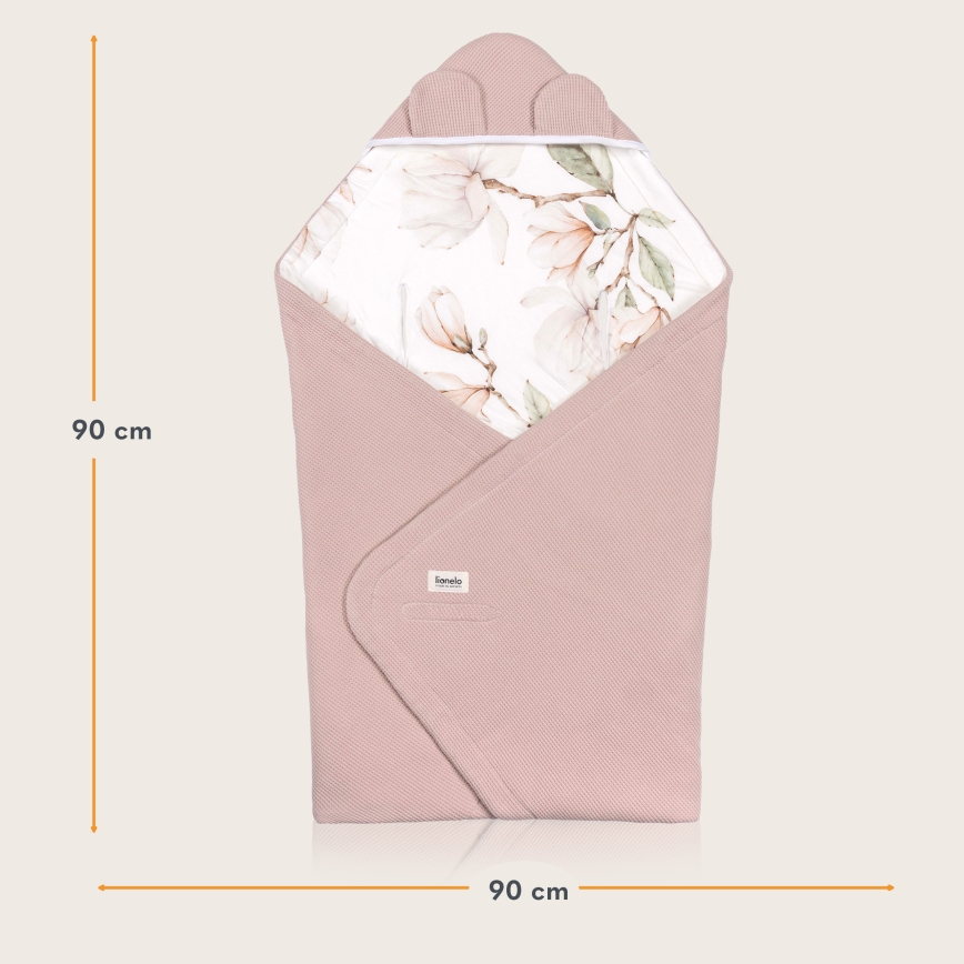 Lionelo - Wikkeldeken voor autostoeltje TRAVEL SWADDLE 90x90 cm Beige Magnolia