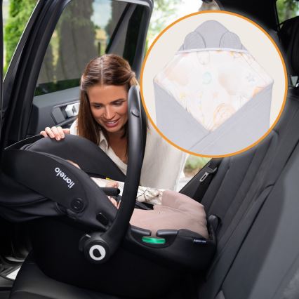 Lionelo - Wikkeldoek voor autostoel TRAVEL SWADDLE 90x90 cm Grijs Ballon