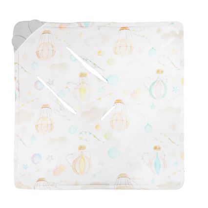 Lionelo - Wikkeldoek voor autostoel TRAVEL SWADDLE 90x90 cm Grijs Ballon