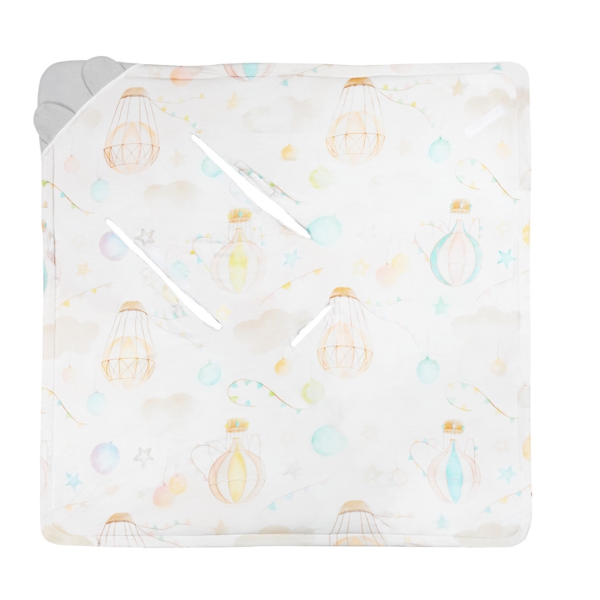 Lionelo - Wikkeldoek voor autostoel TRAVEL SWADDLE 90x90 cm Grijs Ballon
