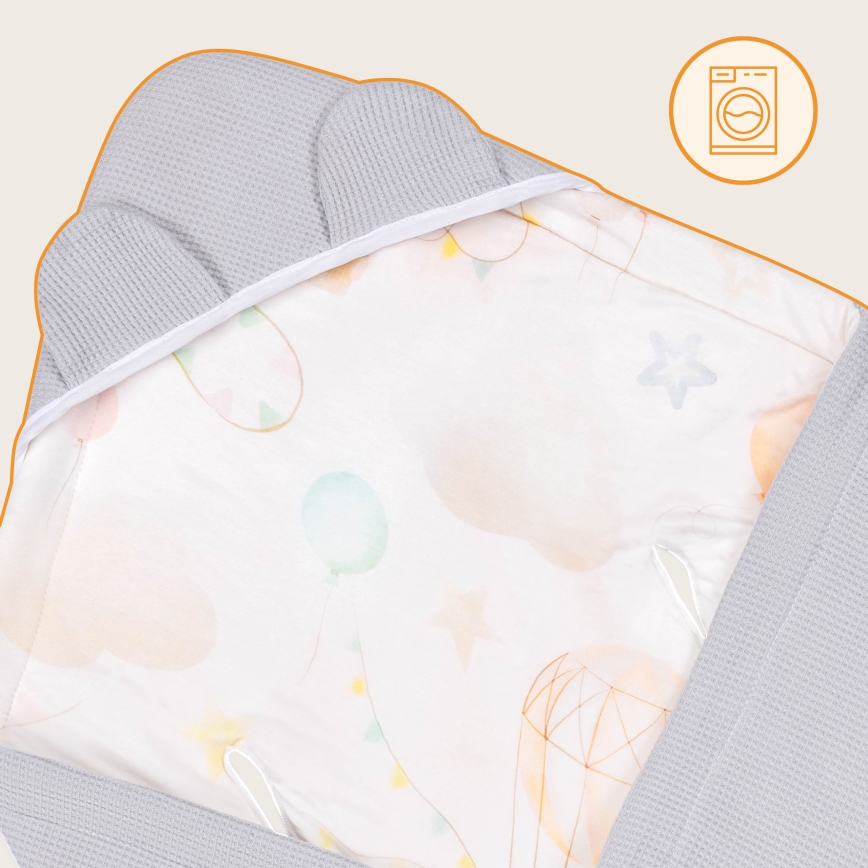 Lionelo - Wikkeldoek voor autostoel TRAVEL SWADDLE 90x90 cm Grijs Ballon