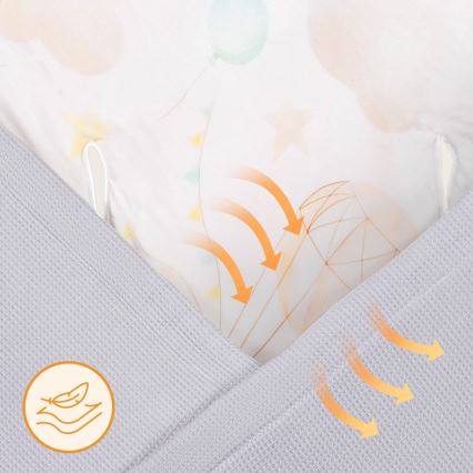 Lionelo - Wikkeldoek voor autostoel TRAVEL SWADDLE 90x90 cm Grijs Ballon