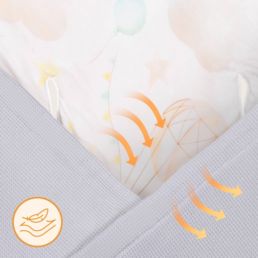 Lionelo - Wikkeldoek voor autostoel TRAVEL SWADDLE 90x90 cm Grijs Ballon