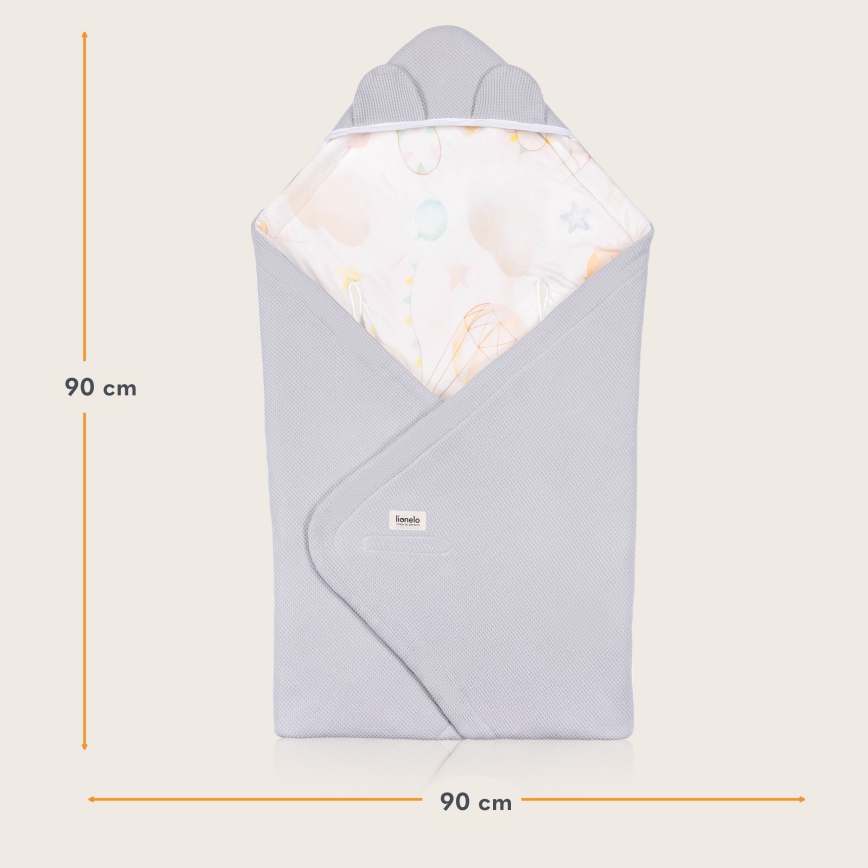 Lionelo - Wikkeldoek voor autostoel TRAVEL SWADDLE 90x90 cm Grijs Ballon