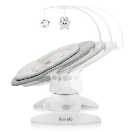 Lionelo - Wipstoel met melodie MELL Beige Sand 4xAA + afstandsbediening