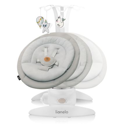 Lionelo - Wipstoel met melodie MELL Beige Sand 4xAA + afstandsbediening