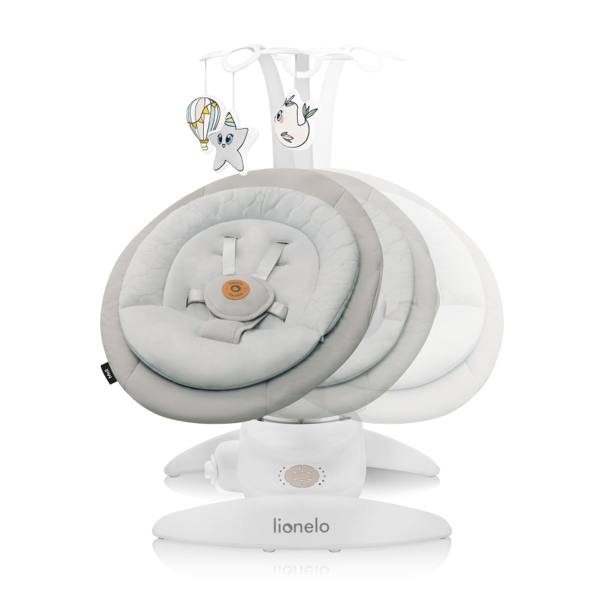 Lionelo - Wipstoel met melodie MELL Beige Sand 4xAA + afstandsbediening