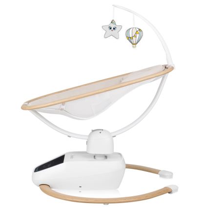 Lionelo - Wipstoel met melodie OLIVIA Beige Natural + afstandsbediening