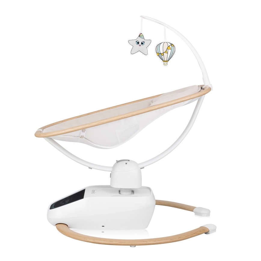 Lionelo - Wipstoel met melodie OLIVIA Beige Natural + afstandsbediening