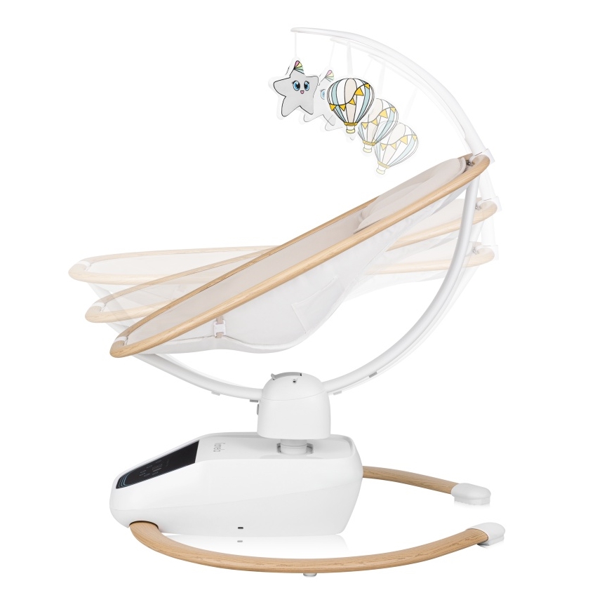 Lionelo - Wipstoel met melodie OLIVIA Beige Natural + afstandsbediening