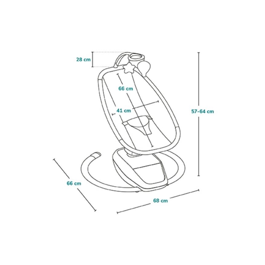 Lionelo - Wipstoel met melodie OLIVIA Beige Natural + afstandsbediening