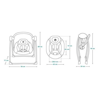 Lionelo - Wipstoel OTTO 4xLR14 Cozy Grijs