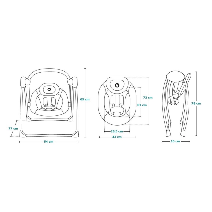 Lionelo - Wipstoel OTTO 4xLR14 Cozy Grijs