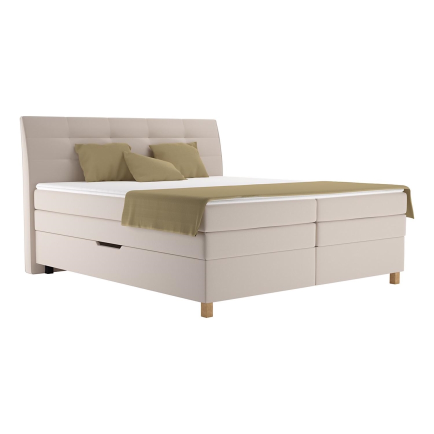 Lit à sommier tapissier avec matelas BEA 180x200 cm beige
