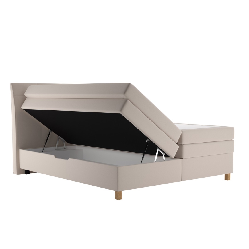Lit à sommier tapissier avec matelas BEA 180x200 cm beige