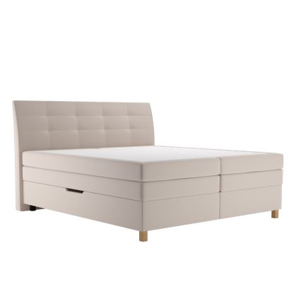 Lit à sommier tapissier avec matelas BEA 180x200 cm beige