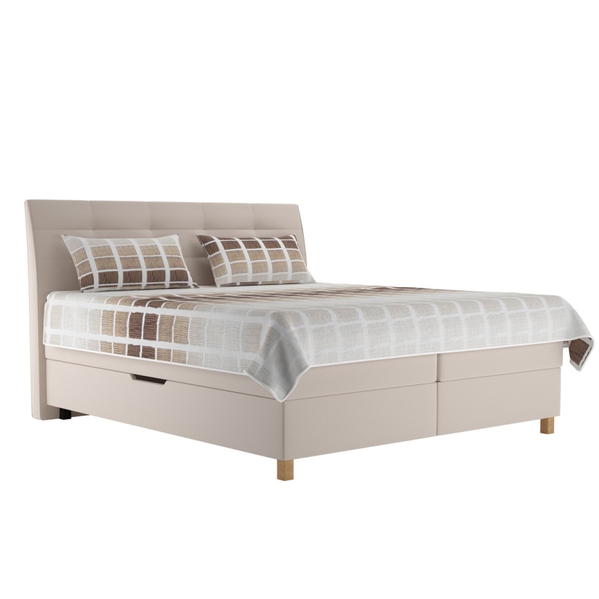 Lit à sommier tapissier avec matelas BEA 180x200 cm beige