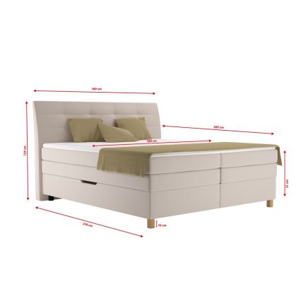 Lit à sommier tapissier avec matelas BEA 180x200 cm beige