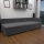 Lit banquette rembourré avec tête réversible et coffre de rangement AMSTERDAM 90x200 cm gris
