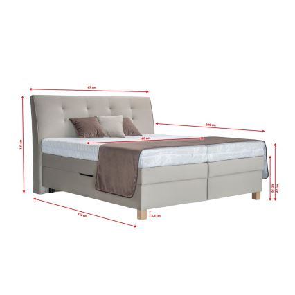 Lit boxspring BEA avec matelas 160x200 cm, beige