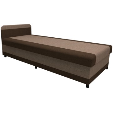 Lit coffre rembourré TALI 80 x 202 cm marron/beige