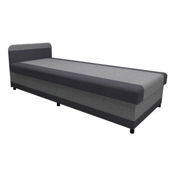 Lit coffre rembourré TALI 80x202 gris/anthracite