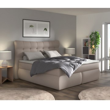 Lit de boxspring avec matelas et surmatelas SOFIA 180x200 cm beige