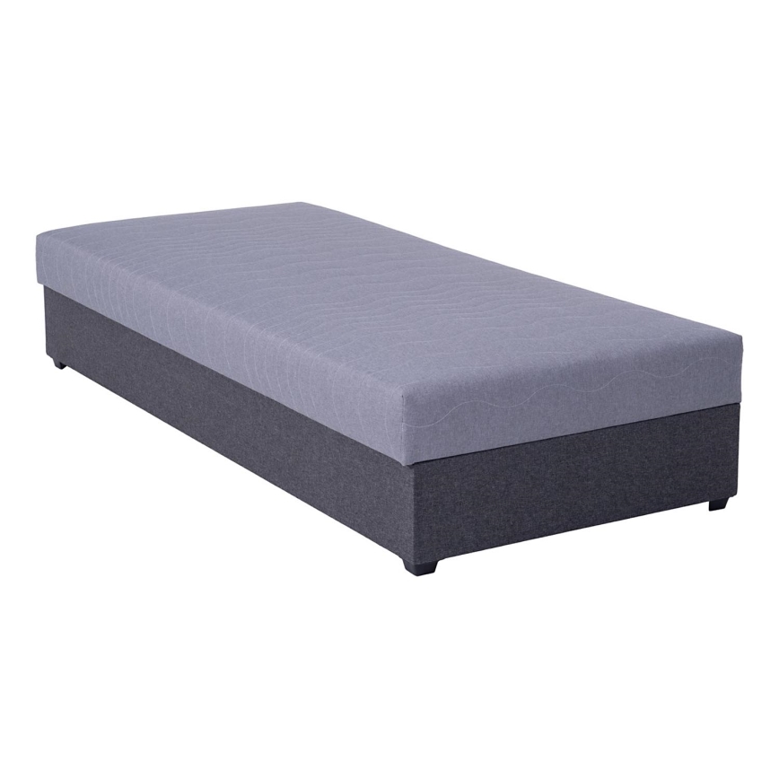 Lit de jour capitonné avec un espace de stockage JACOB XL capacité de charge 130 kg 90x200 cm gris
