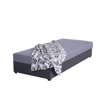 Lit de jour capitonné avec un espace de stockage JACOB XL capacité de charge 130 kg 90x200 cm gris