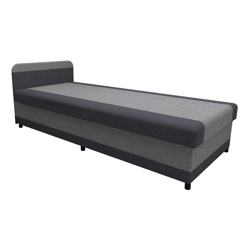 Lit de jour capitonné avec un espace de stockage TALI 80x202 gris/anthracite