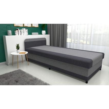 Lit de jour capitonné avec un espace de stockage TALI 80x202 gris/anthracite