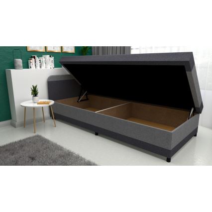 Lit de jour capitonné avec un espace de stockage TALI 80x202 gris/anthracite