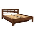 Lit double en bois massif avec un espace de stockage ANGELA 180x200 cm noyer foncé