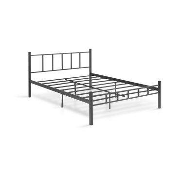 Lit double en métal ORMEL 160 x 200 cm, noir, charge maximale 200 kg