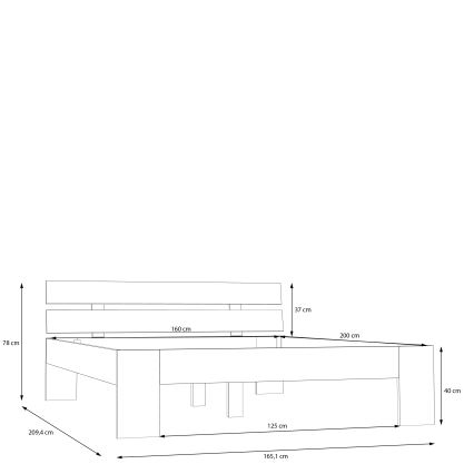 Lit double PIROA 160 x 200 cm beige