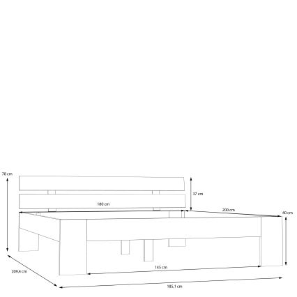 Lit double PIROA 180x200 cm beige