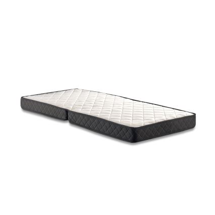 Lit pliant en métal avec matelas HERON 90 x 204 cm, blanc