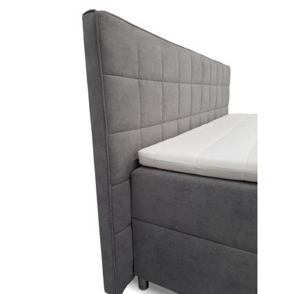 Lit rembourré à réglage électrique avec matelas et surmatelas HELEN 180x200 cm gris