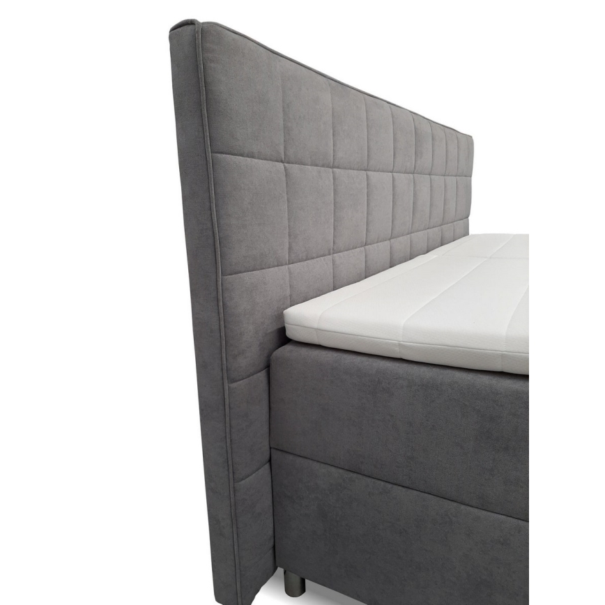 Lit rembourré à réglage électrique avec matelas et surmatelas HELEN 180x200 cm gris