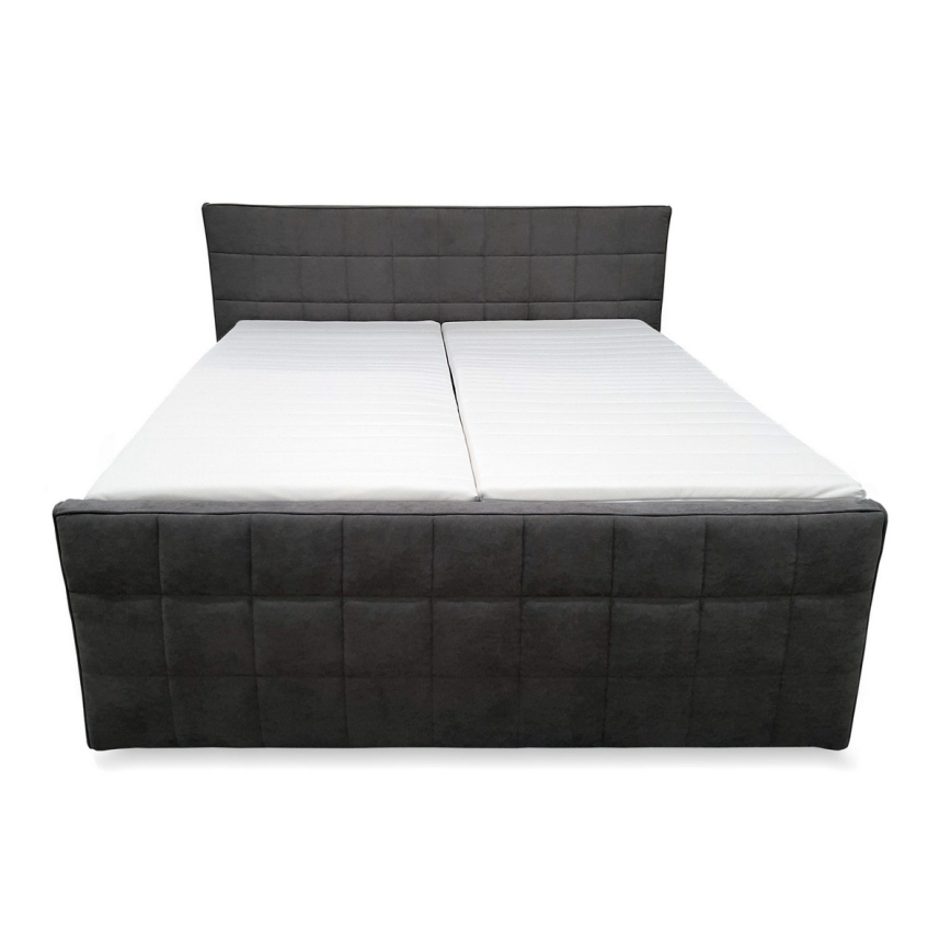 Lit rembourré à réglage électrique avec matelas et surmatelas HELEN 180x200 cm gris