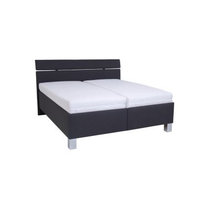 Lit rembourré ALIS 180x200 cm avec matelas et coffre de rangement, anthracite