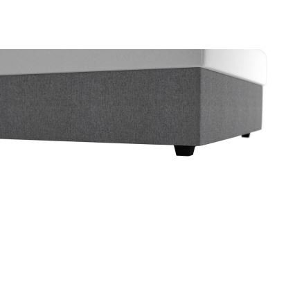 Lit rembourré avec coffre de rangement et matelas DARIA 120x200 cm gris