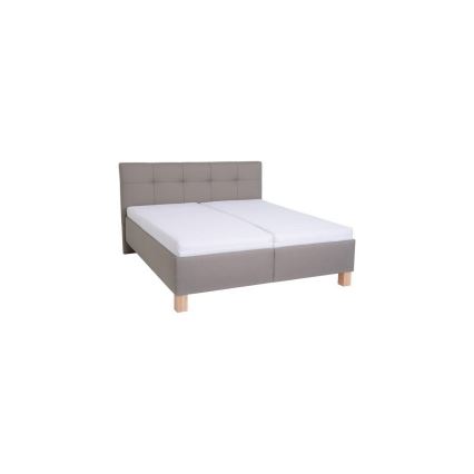Lit rembourré avec matelas et coffre de rangement MARIA 180x200 cm taupe