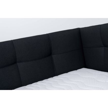 Lit rembourré avec matelas et coffre de rangement MARIA PETITE 120x200 cm, anthracite