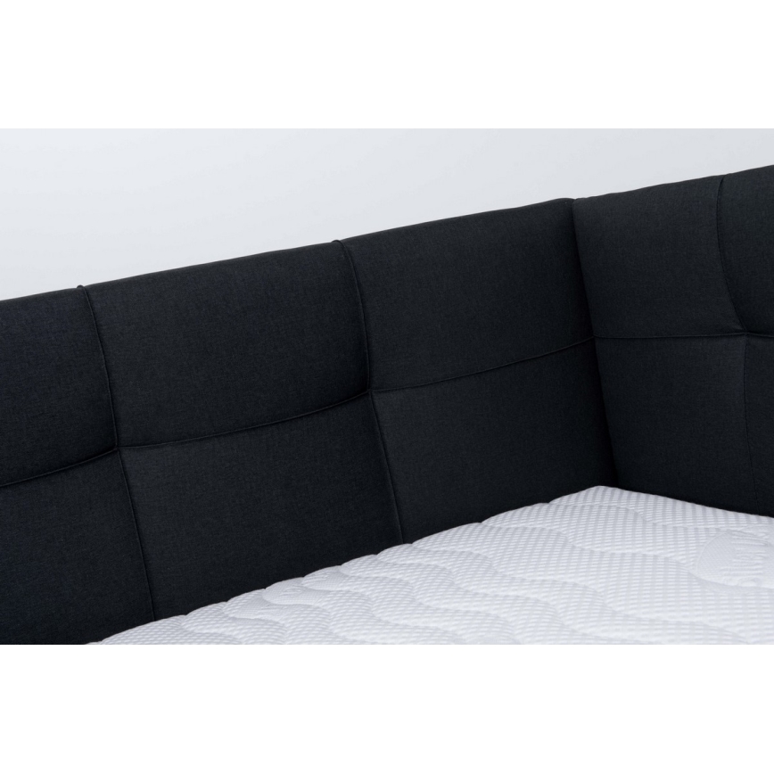 Lit rembourré avec matelas et coffre de rangement MARIA PETITE 120x200 cm, anthracite