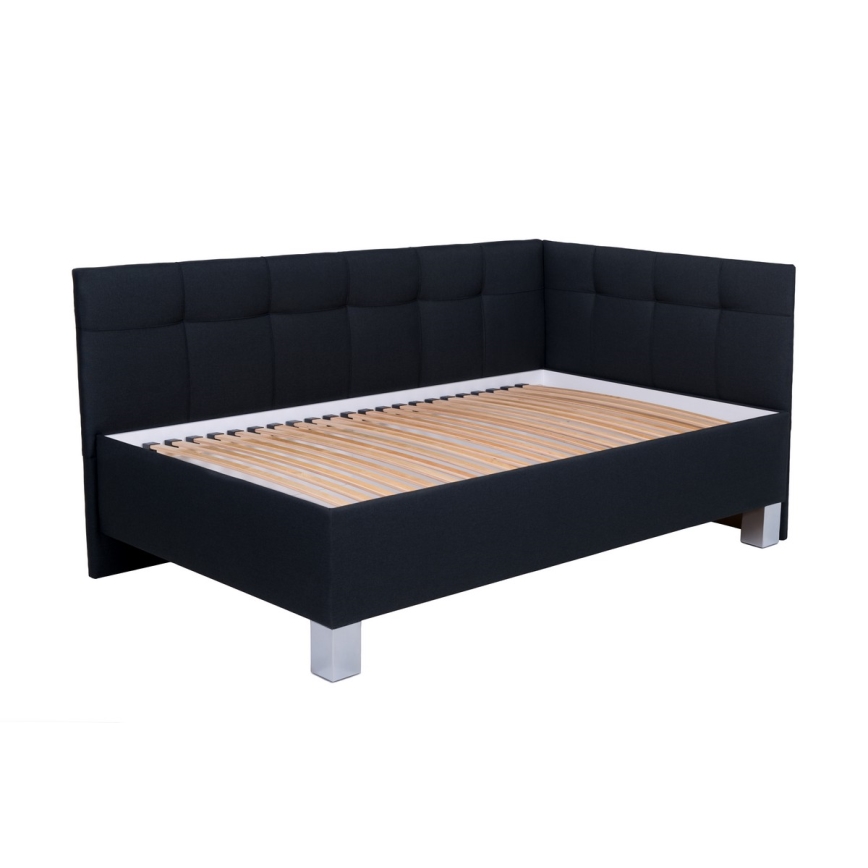 Lit rembourré avec matelas et coffre de rangement MARIA PETITE 120x200 cm, anthracite